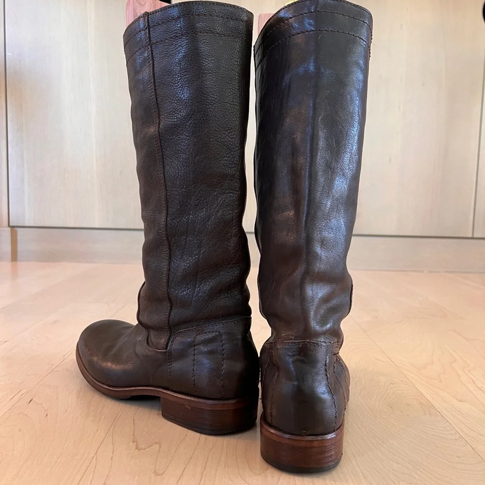 Fiorentini + Baker Tall Leather Over-the-Knee Boots in Dark Brown
